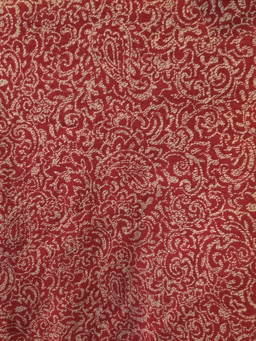 Vintage Red Paisley Mock Neck Top XXL Grandmacore Cottagecore Holiday